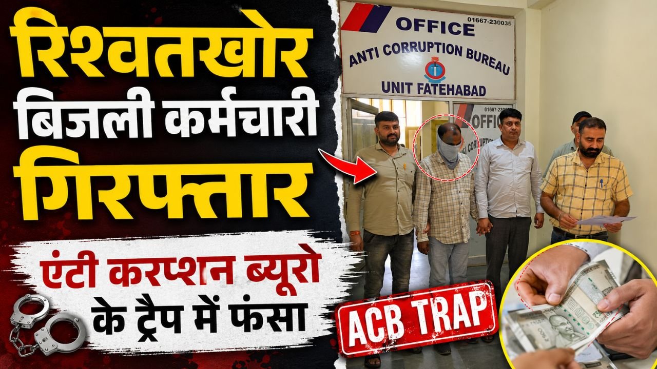 ACB Raid : फतेहाबाद में 15 हजार की रिश्वत लेते बिजली निगम का ALM रंगे हाथों काबू