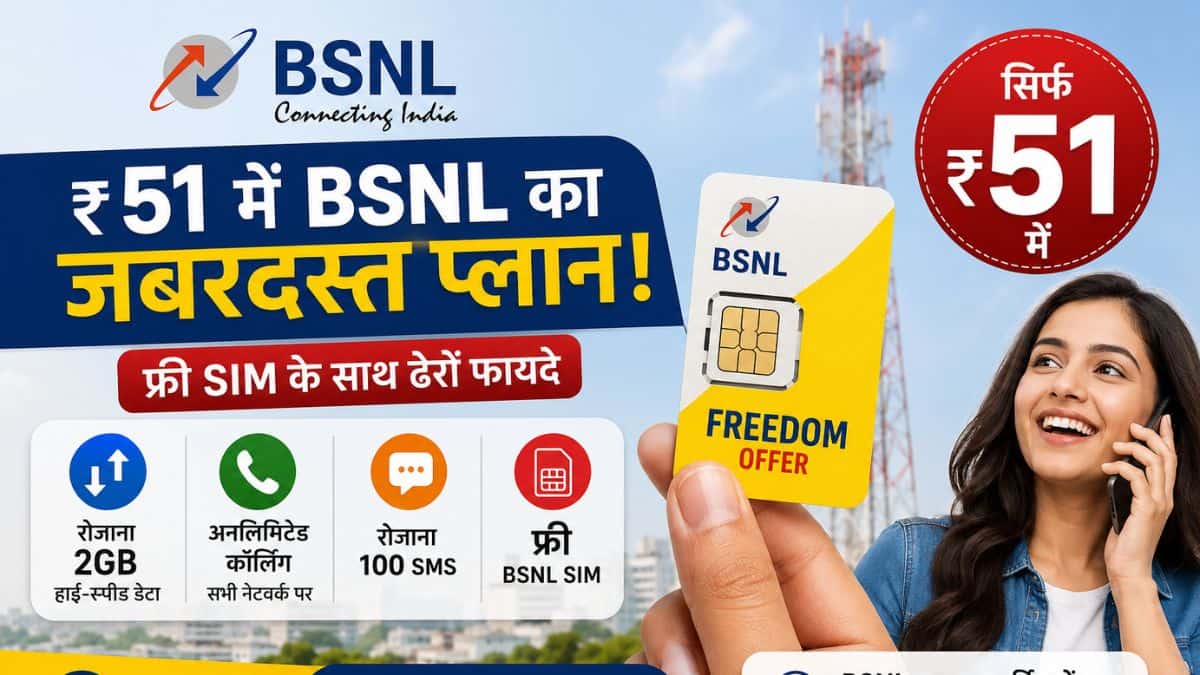 Jio-Airtel को टक्कर देने आया BSNL का सस्ता प्लान, ₹51 में मिलेंगे कई फायदे