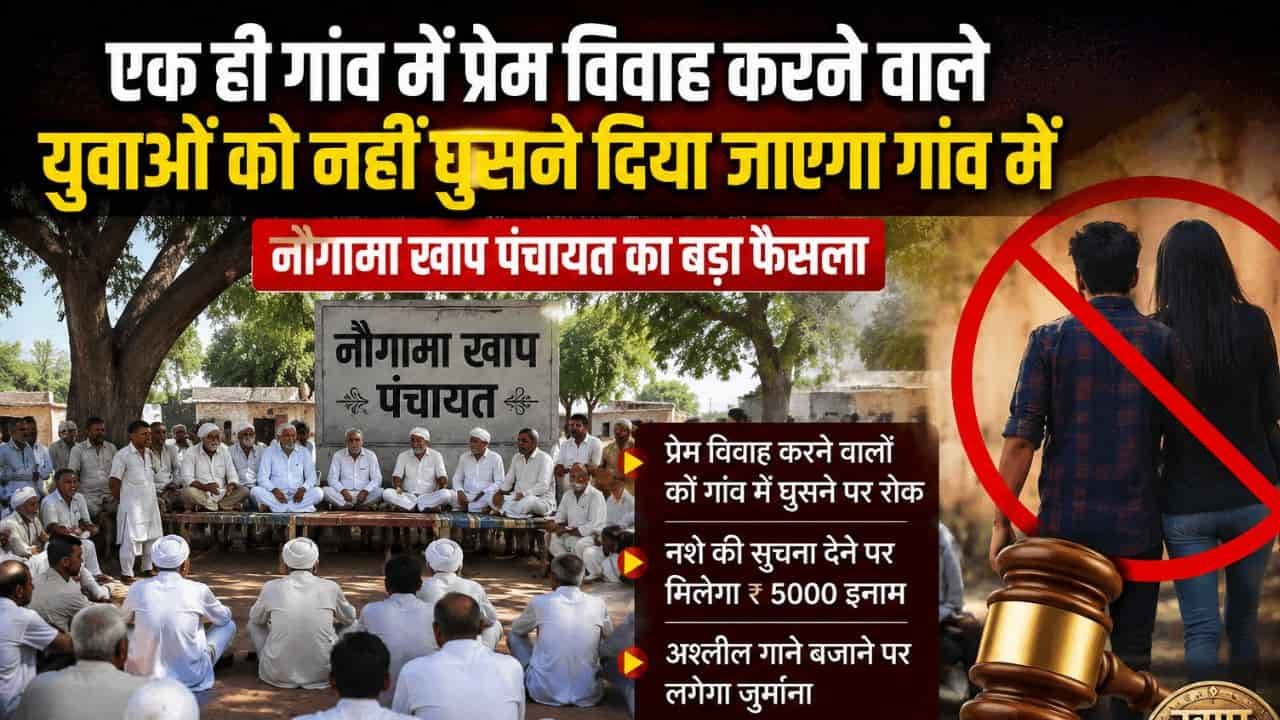 Jind news : खापों का फैसला, एक ही गांव में प्रेम विवाह करने वाले युवाओं को नहीं घुसने दिया जाएगा गांव में