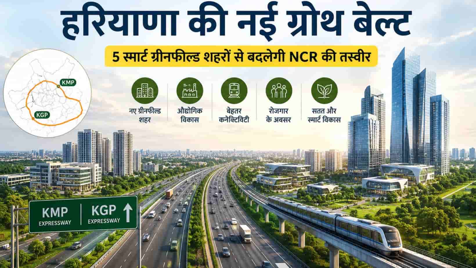 KMP-KGP कॉरिडोर बनेगा हरियाणा की नई ग्रोथ बेल्ट, 5 स्मार्ट ग्रीनफील्ड शहरों से बदलेगी NCR की तस्वीर