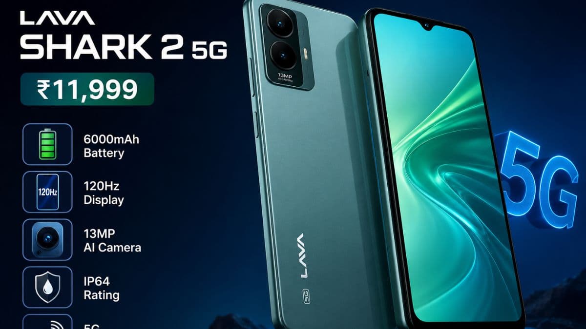 New smart Phone : 12 हजार रुपए से कम में Lava का बड़ा धमाका, 6000mAh बैटरी वाला SHARK 2 5G लॉन्च