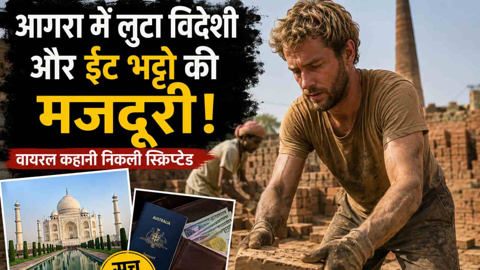 Viral video : आगरा में आस्ट्रेलियाई पर्यटक की भट्ठे पर मजदूरी, एंडरसन की वायरल कहानी निकली फर्जी 